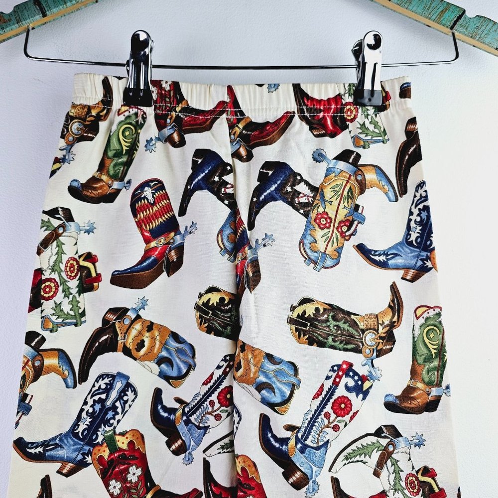 Hannah Kate RARE Boys Cowboy Boots All-Over-Pattern Cuffed Pants, USA, 5 - Picture 3 of 9
